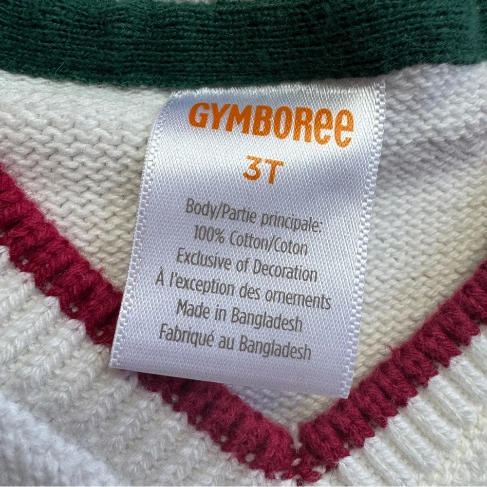 Gymboree Christmas train cotton sweater vest size 3t
